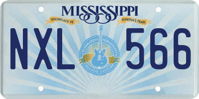 MS license plate NXL566