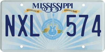 MS license plate NXL574
