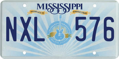 MS license plate NXL576