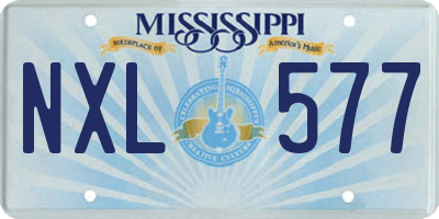 MS license plate NXL577
