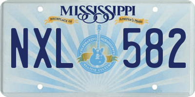 MS license plate NXL582