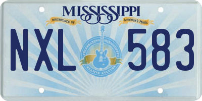 MS license plate NXL583