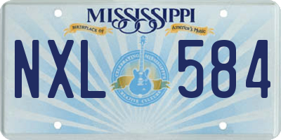 MS license plate NXL584
