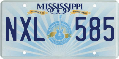 MS license plate NXL585