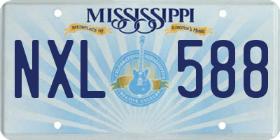 MS license plate NXL588