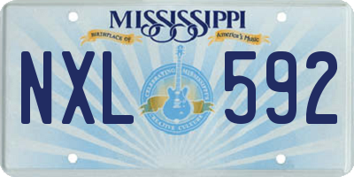 MS license plate NXL592
