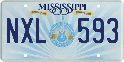 MS license plate NXL593