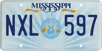 MS license plate NXL597