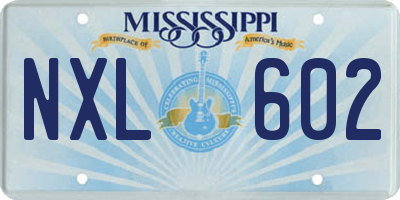 MS license plate NXL602