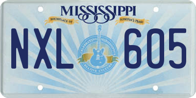MS license plate NXL605