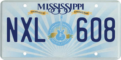 MS license plate NXL608