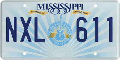 MS license plate NXL611