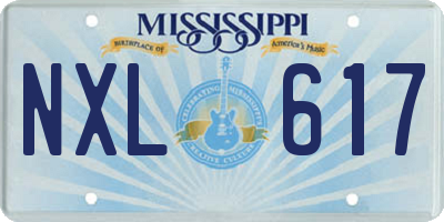 MS license plate NXL617
