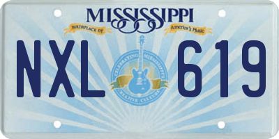 MS license plate NXL619