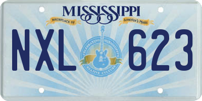 MS license plate NXL623