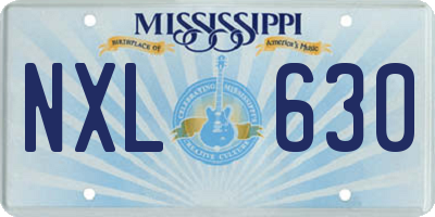 MS license plate NXL630