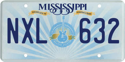 MS license plate NXL632