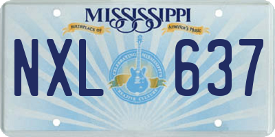 MS license plate NXL637