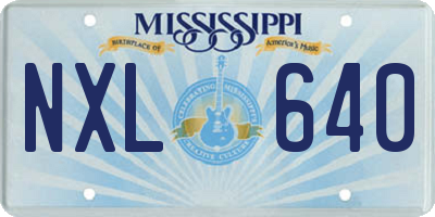 MS license plate NXL640