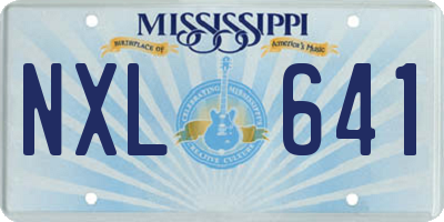 MS license plate NXL641