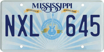 MS license plate NXL645