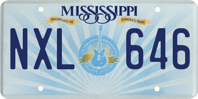 MS license plate NXL646