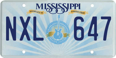 MS license plate NXL647