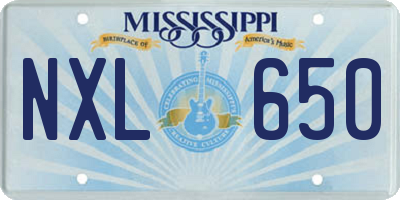 MS license plate NXL650