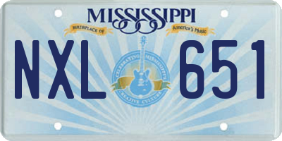MS license plate NXL651