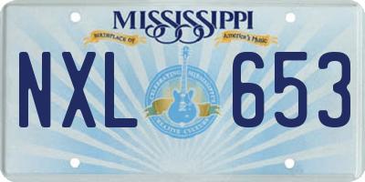 MS license plate NXL653