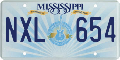 MS license plate NXL654