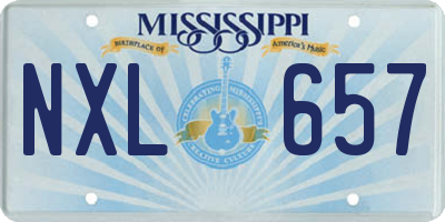 MS license plate NXL657