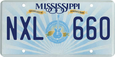 MS license plate NXL660