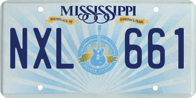 MS license plate NXL661