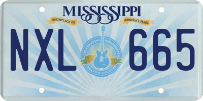 MS license plate NXL665