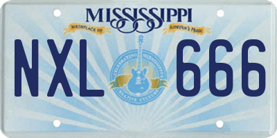 MS license plate NXL666