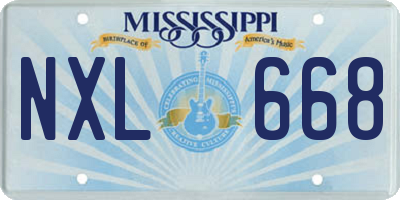 MS license plate NXL668