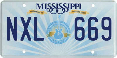 MS license plate NXL669