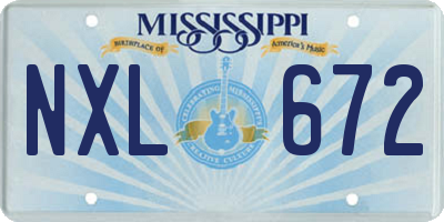 MS license plate NXL672