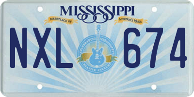 MS license plate NXL674