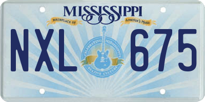 MS license plate NXL675