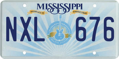 MS license plate NXL676