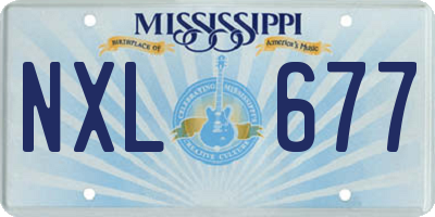 MS license plate NXL677