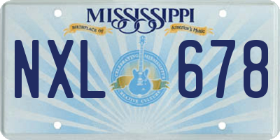 MS license plate NXL678