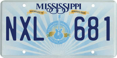 MS license plate NXL681