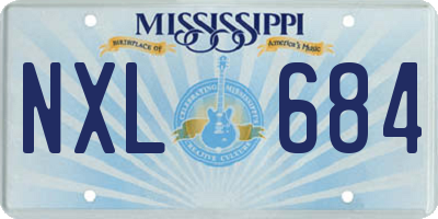 MS license plate NXL684