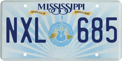 MS license plate NXL685