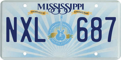 MS license plate NXL687