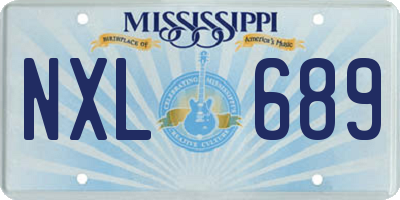 MS license plate NXL689