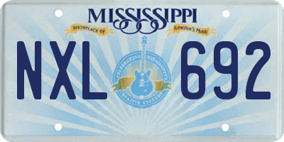 MS license plate NXL692